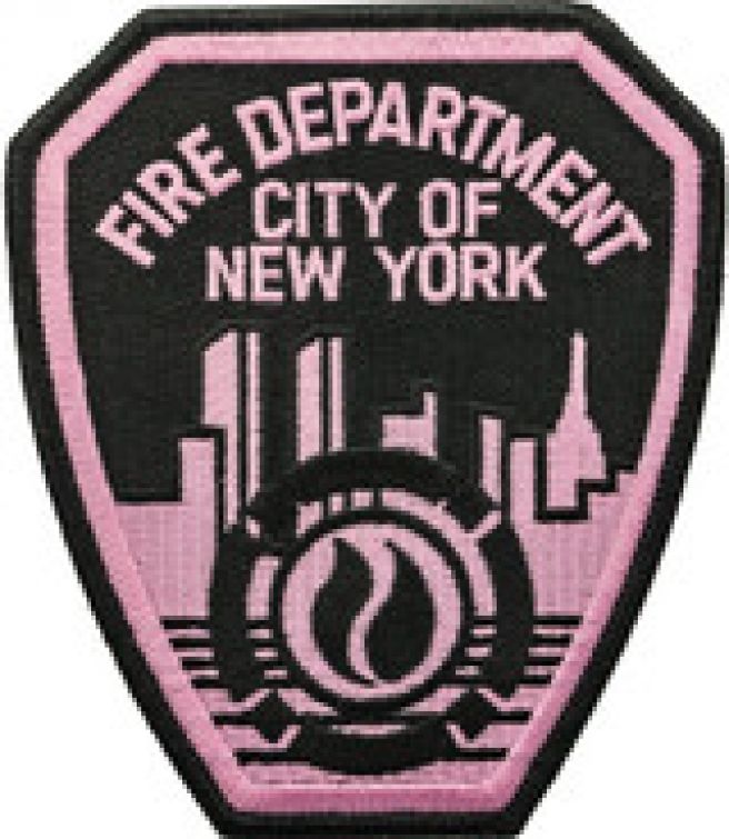 NEW YORK CITY FIRE DEPARTMENT PINK SHOULDER PATCH - SEW ON.